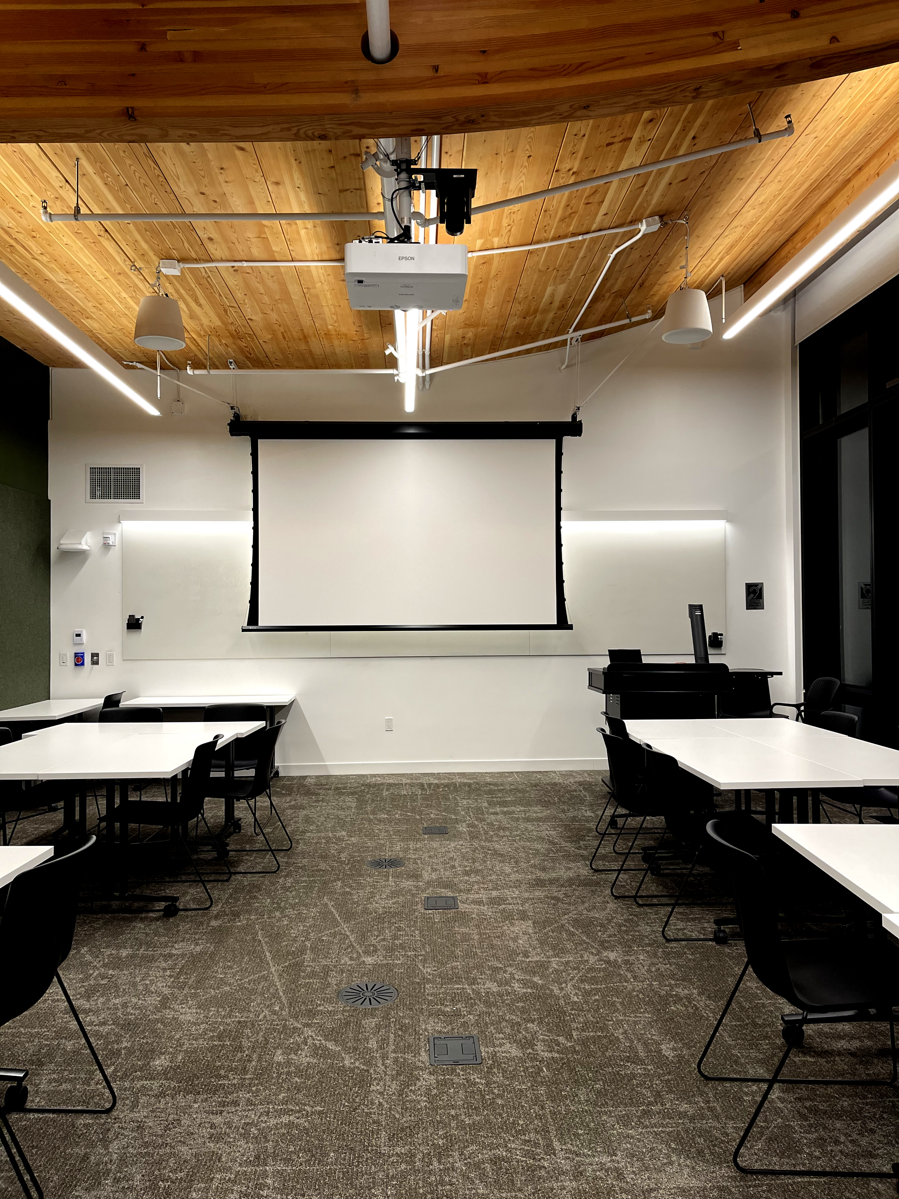 Image of the view of the front of the classroom in Kresge 3301