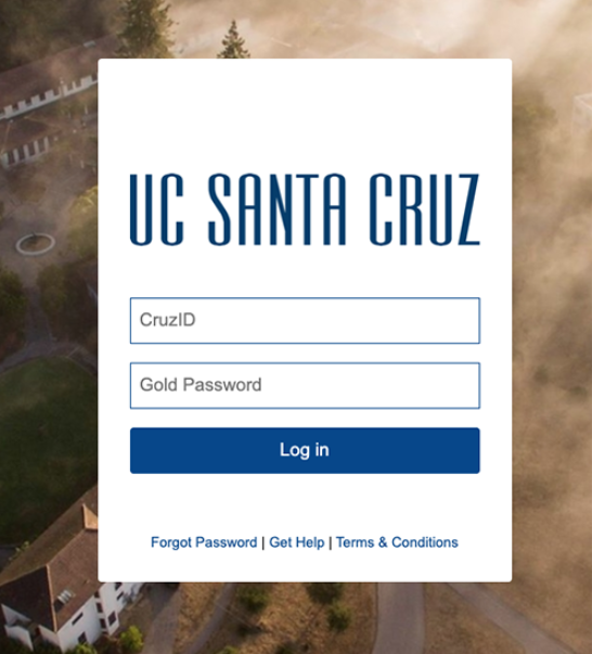 The UCSC MFA authentication screen