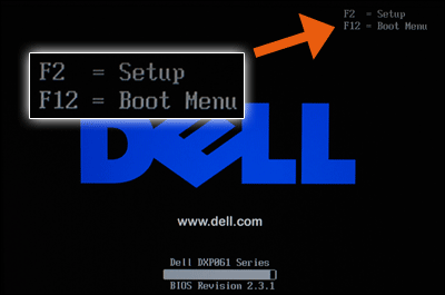 Dell BIOS boot setup selection