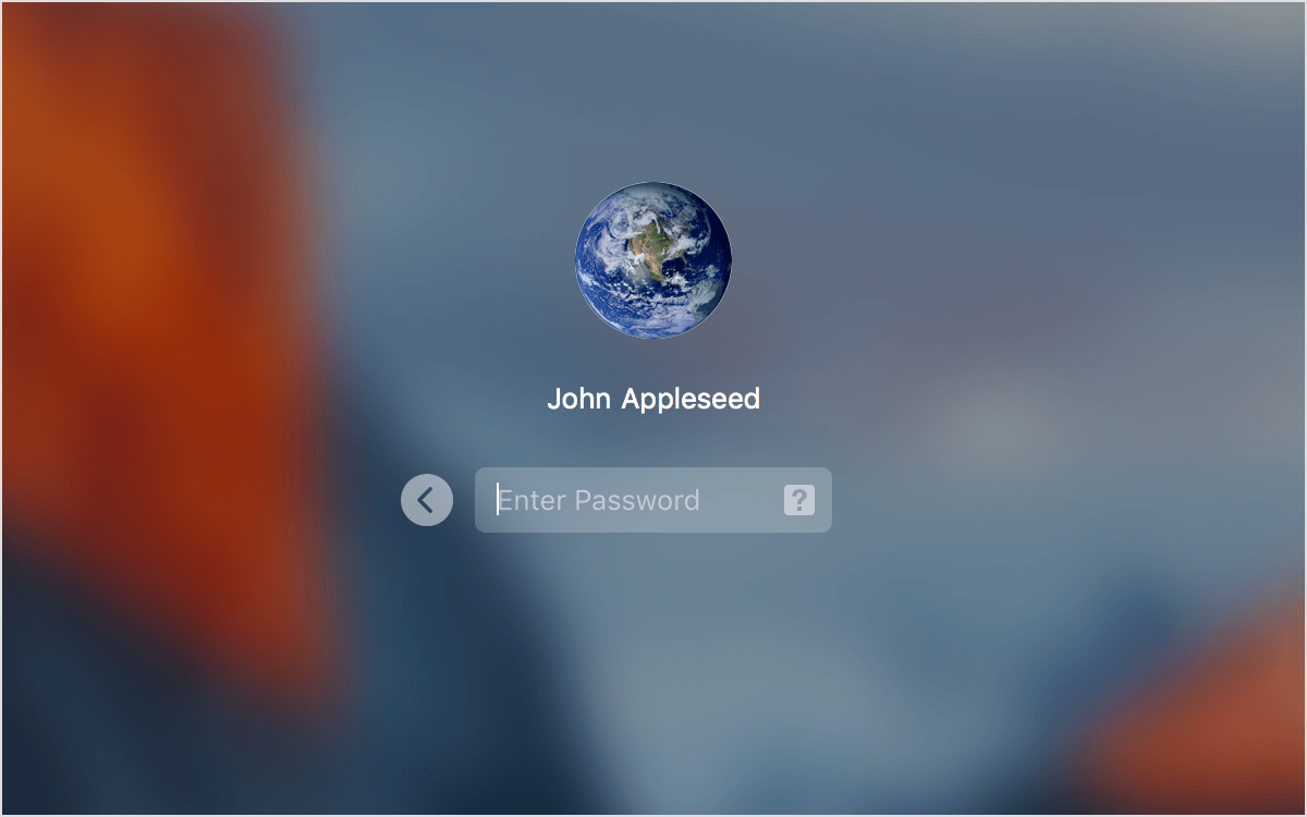 Notice how the login background appears blurry. 