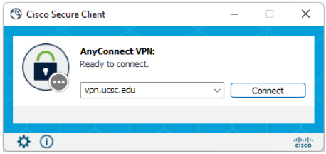 Cisco AnyConnect VPN initial screen