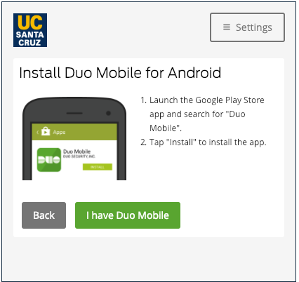 select I have Duo Mobile