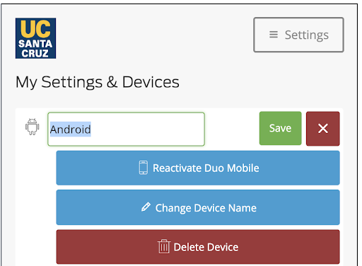 Rename device and save