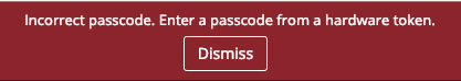 incorrect passcode