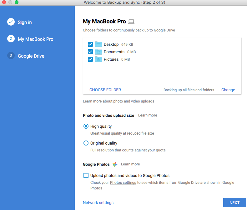 close google backup and sync mac