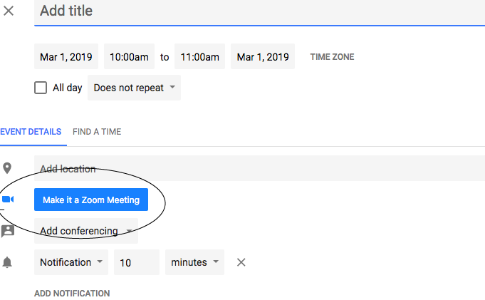 Schedule Zoom Meetings within Google Calendar